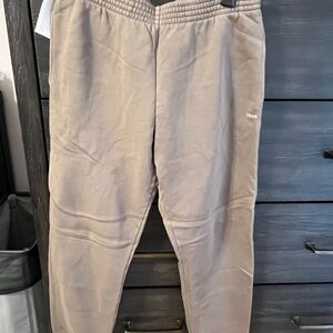 TNA Taupe Cozy Fleece Sweatpants with Elastic Waistband